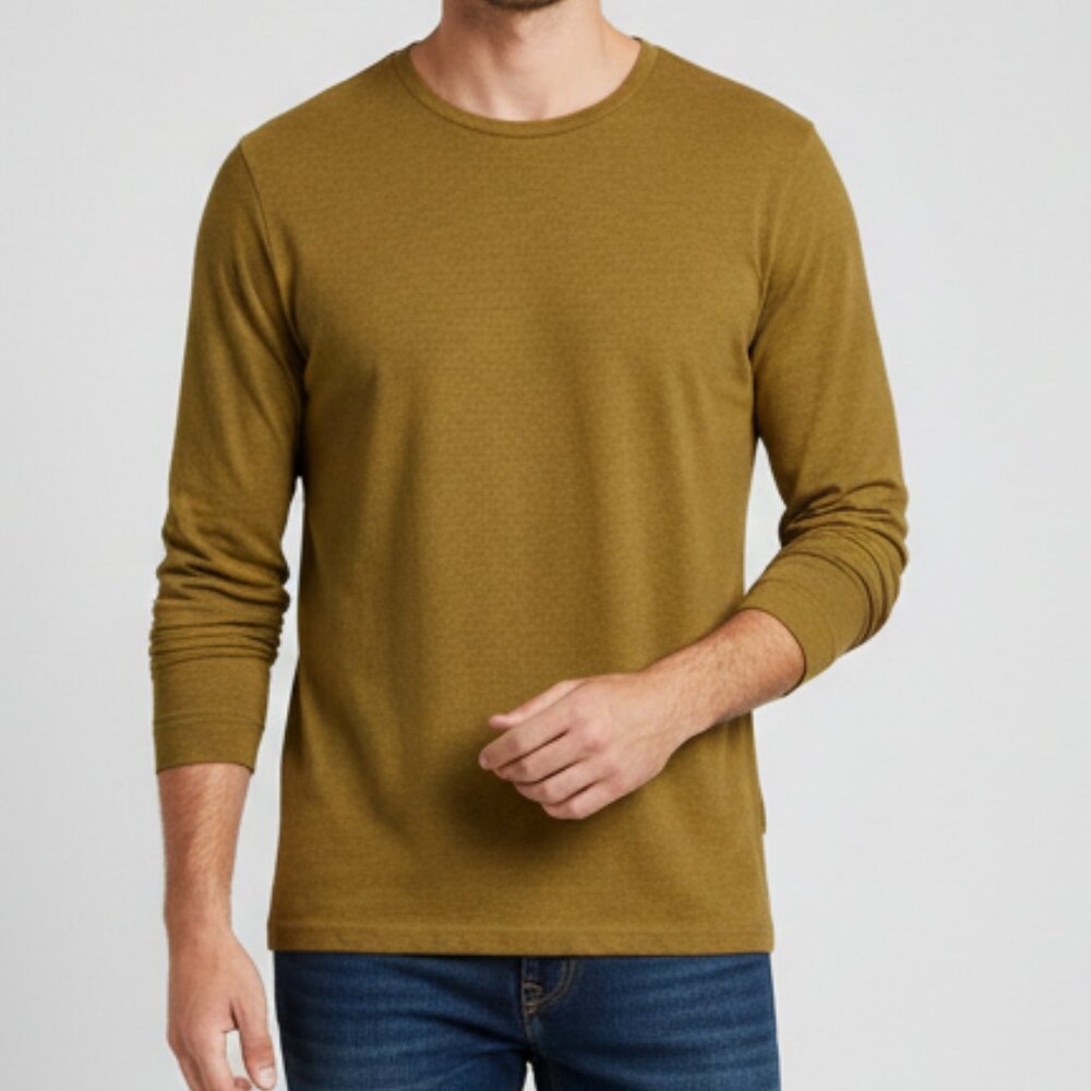 Old Navy Men’s Soft-Washed Long Sleeve T-Shirt Heathered Olive Green  Medium